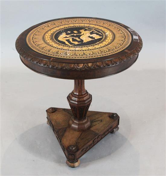 A Regency rosewood centre table, Diam. 2ft 1in. H.2ft 3.5in.